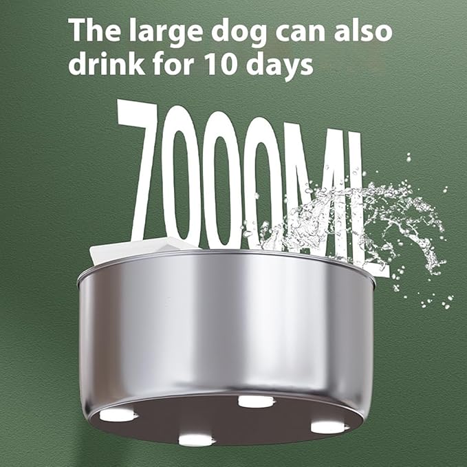 Flowzy Water Fountain, Flowzy Dog Water Fountain, 7L/1.8 Gal Stainless Steel Pet Water Fountain with Motion Sensor,Wireless Ultra-Quiet,3 Modes&5000mAH,Multi-Filtered with 8 Filters (Standard, 1)