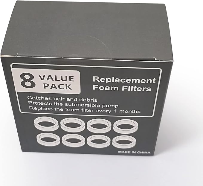 Cat Water Fountain Filter, Multiple Filtration Pet Water Fountain Replacement Filter,4 or 8 Packs of Cotton Activated Carbon Cat Fountain Filter(Sponge 8 Pack)