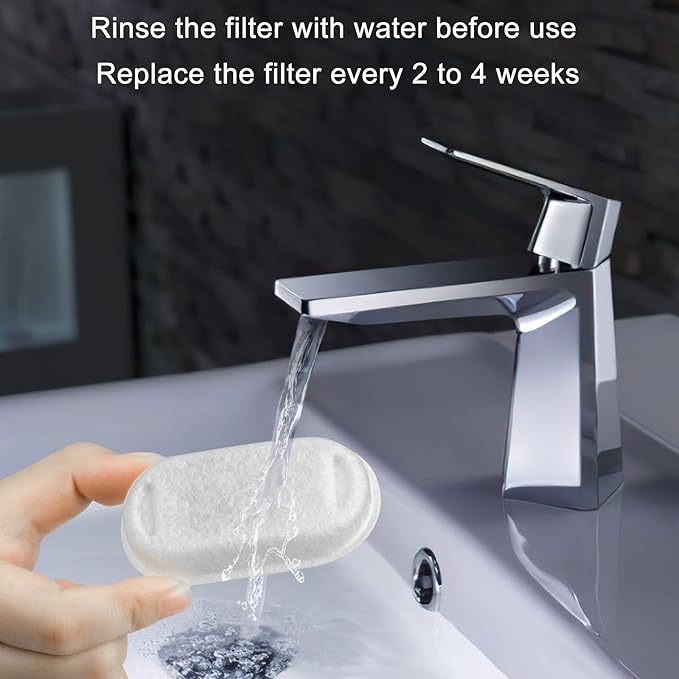 32 Pack Cat Water Fountain Filter Replacement, 4+4/8+8/12+12/16+16 Pack for Stainless Steel Cat Water Fountain 2L/67oz and 3.2L/108oz, 16 Carbon Filters & 16 Pre-Filter Sponges