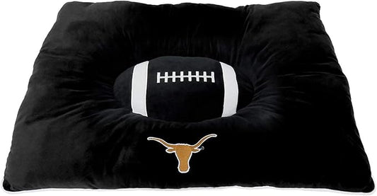 Pets First NCAA PET BED- Texas Longhorns Soft & Cozy Plush Pillow Bed. - Sports Dog Bed. Cuddle, Warm Collegiate Mattress Bed for Cats & Dogs