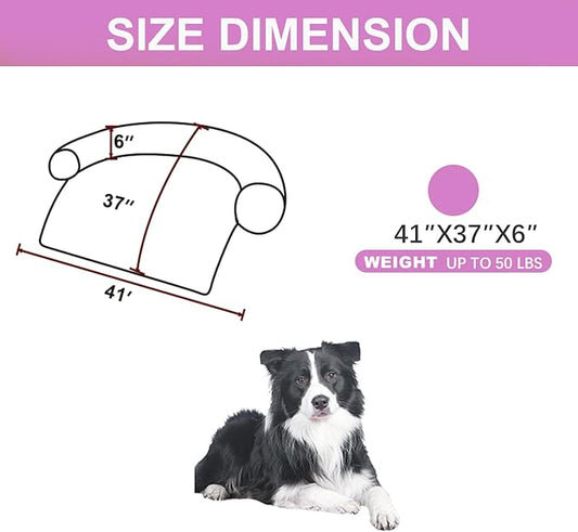 Tinaco Luxurious Calming Dogs/Cats Bed Mats, Dog Pad Washable Removable Couch Cover, Plush Long Fur Mat for Pets, Waterproof Lining, Perfect for Small, Medium and Large Dogs and Cats (Pink, 41"x37")