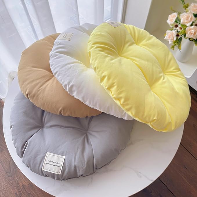 SHENGOCASE 2-Pack 15.7" Round Soft Cat Kneading Pillow Cushion Bed for Dog House Perch, Pad Padding for Cat Cage Kennel (Grey)