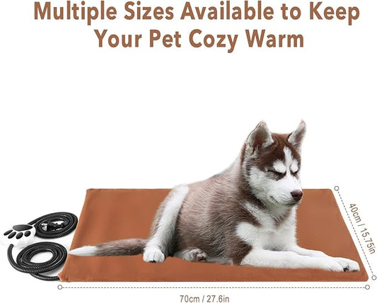 On/Off Switch Electric Pet Heating Pad with Chew Resistant Cord and 2PCS Machine Washable Cover,Indoor Heated Pet Bed Warmer,for Cat Beds and Dog Beds (Medium)