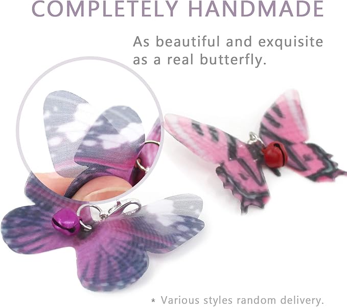 SONGWAY Cat Butterfly Toy Replacement - 10 Pieces Mini Butterfly Cat Toys Replacement, Teaser Wand Toy Attachments, Insect Cat Toys Accessories Parts