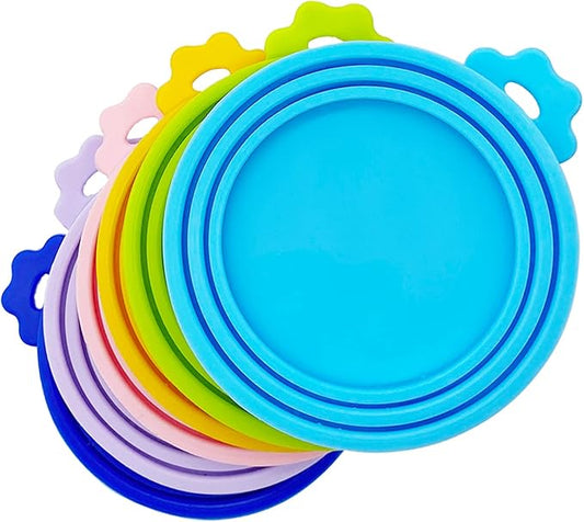 Food Can covers | 6 Pack Silicone Can Lids for Dog and Cat Food | Universal BPA Free | One Can Cap Fit Most Standard Size Canned Dog Cat Food