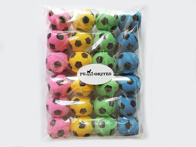 Foam Sponge Soccer Ball Cat Toy Interactive Cat Toys Independent Pet Kitten Cat Exrecise Toy Balls for Fat Cats Kittens, Soft, Bouncy and Noise Free, Pack of 24.