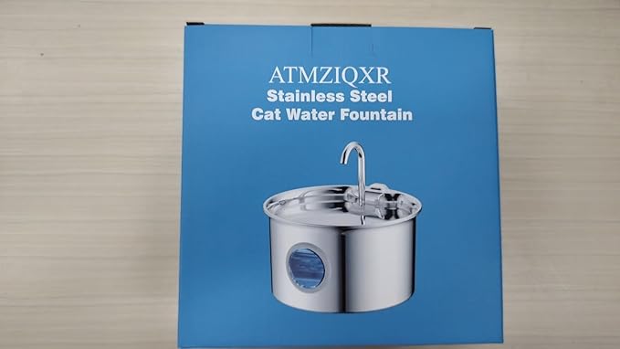 Cat Water Fountain Stainless Steel: Cat Fountain for Drinking - 88oz/2.6L Pet Water Fountain for Cats Indoor - Quiet Cats Water Bowl Dispenser - Pets Feeding & Watering Supplies - for Small Animals