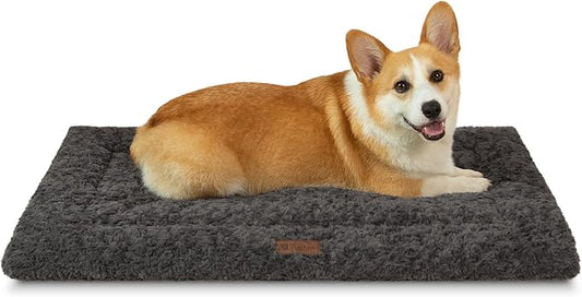 Fluffy Reversible Dog Bed Mat - Ultra Soft & Machine Washable Dog Crate Pad fit for Metal Kennel, Cozy Sleeping Mat, 29" x 18", Dark Gray