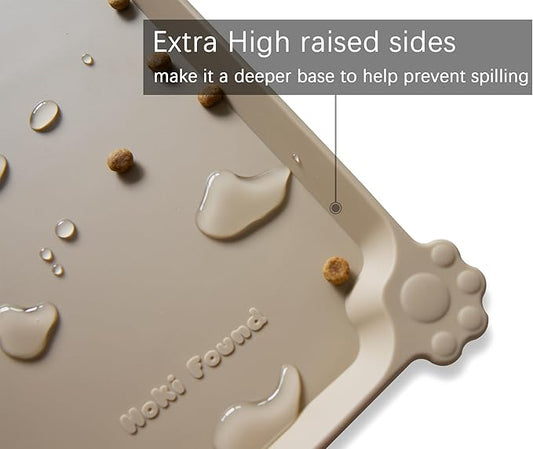 Hoki Found - Waterproof Pet Feeding Mats with High Lips, Multiple Size and Colors -T