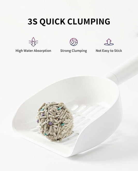 PETKIT Mixed Cat Litter Fast Clumping,Flushable,Ultra Absorbent, 100% Natural Ingredients Litter,Water Dissolvable,Really Dust-Free,Low Tracking Bentonite Tofu Litter ( 7.9 lb×4 Bags)