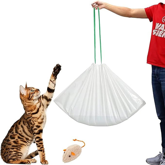 Cat litter Box Liners,20 Count 37" x 19" Large Extra Durable Heavy Duty Litter Pan Liner Bags with Drawstring for Pet Cat Litter Box Tray (Unscented)