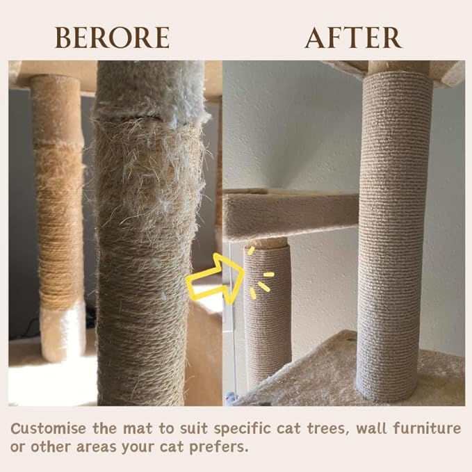 78.7"x15.8" Cat Scratching Carpet Mat Furniture Protector, Covering DIY Cat Tower,and Replacement Pads, Self-Adhesive Trimmable Mat Darkgrey