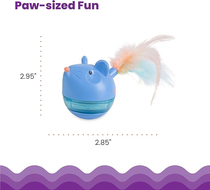 Catstages Hunt 'N Swat Treat Tumbler Interactive Treat-Dispensing Cat Toy, Blue