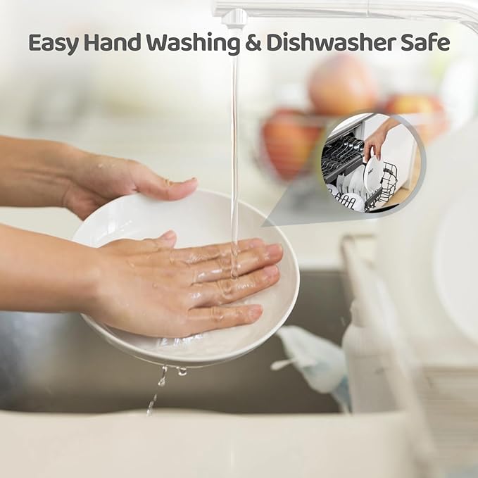 Dorakitten Ceramic Cat Bowls - 10 Pack, No Whisker Fatigue Wide Shallow Cat Dishes with Non-Slip Silicone Bottom, Pet Food & Water Plates, 15cm Diameter