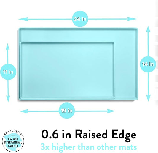 CatGuru Cat Food Mat, Small & Large Pet Feedingd Mat, 100% Waterproof Cat Mats for Food and Water, Silicone Mats for Pet Bowls, Non-Slip Placemat for Water Bowl or Fountain (Small, Aruba)