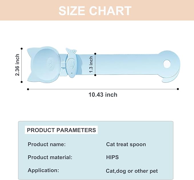 PETPAWLOVELY-2PCS Cat Treat Spoon Squeeze,Cat Strip Feeder Spoon,Multi-Function Dispenser Tool,Easy Feeding Spoon for Licky Treats,Pet Food Spoon for Wet Food(2 Color)
