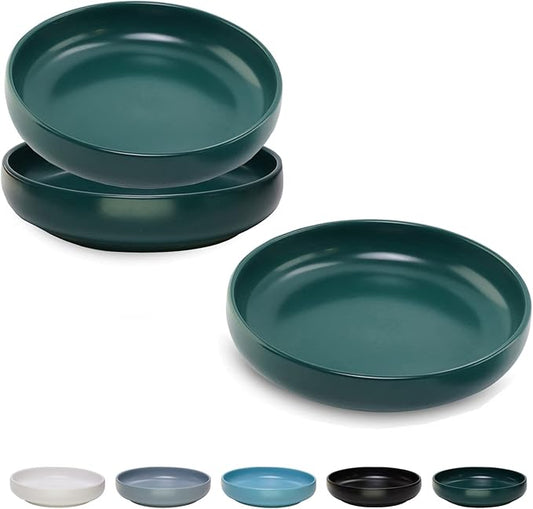 Ceramic Cat Bowls,Shallow Cat Dishes for Food and Water, 6 inch Matte Finish Wide Cat Food Bowl,Whisker Fatigue Free Pet Puppy Kitten Bowl Set of 3,Dishwasher Safe