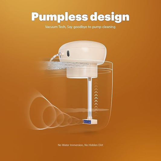 PetTop® Pumpless Cat Water Fountain - 102oz/ 3L - Stainless Steel Tray – 3600mAh Battery Operated with Motion Sensor - The Easiest to Clean