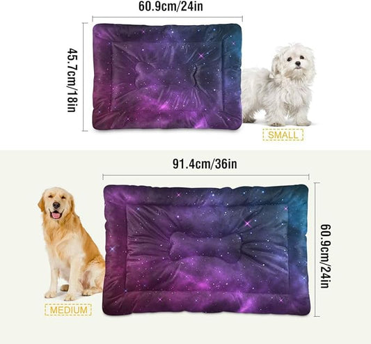 Pet Bed Nebula Galaxy Universe Dog Bed Mat Absorbing Non Slip Pad Pet Sleeping Mat for Small, Medium, and Large Dogs Puppy Cat 36 in x 24 in