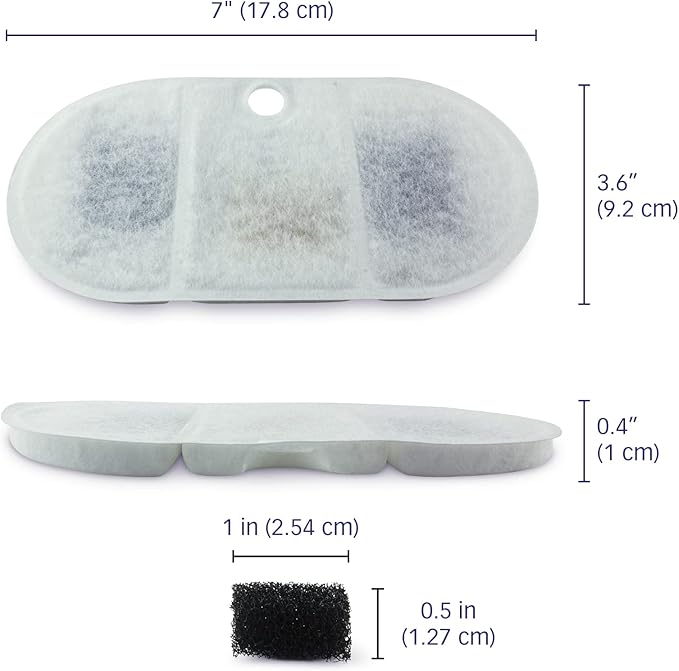 PET STANDARD Replacement Filter Compatible with PETLIBRO® BPA-Free Capsule Pet Water Fountain, 71oz/2.1L, Pack of 12