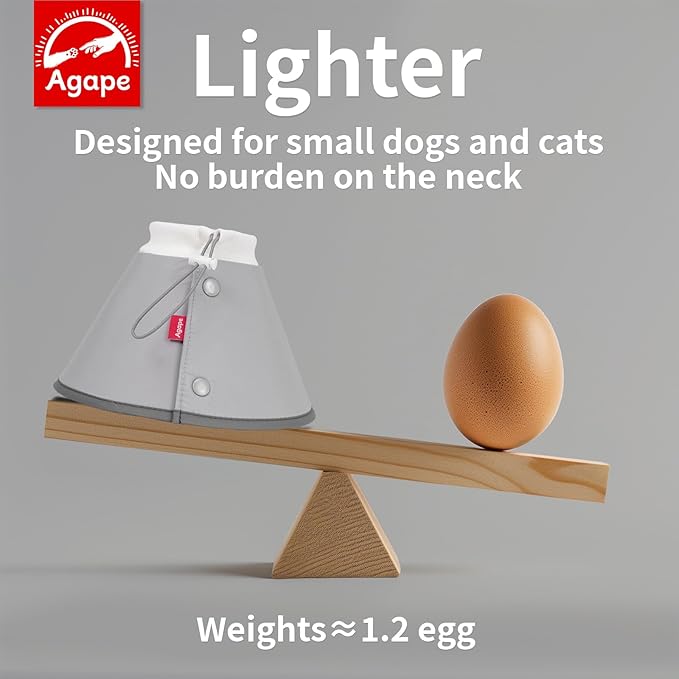 Agape Soft Dog Cone for Small Dogs & Cats, Comfy Dogs Recovery Collar After Surgery, Adjustable E Collar Alternative to Stop Licking, Protective Elizabethan Collars for Pup, Comfortable Dog Cones