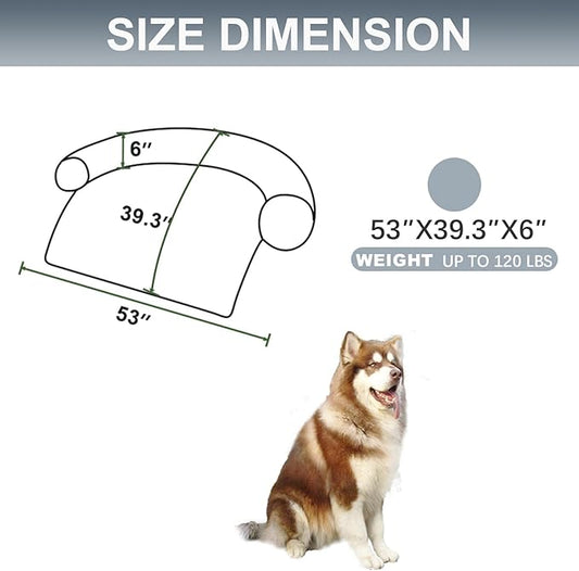 Calming Dogs/Cats Bed Mats, Dog Pad Washable Removable Couch Cover, Plush Long Fur Mat for Pets, Waterproof Lining, Perfect for Small, Medium and Large Dogs and Cats (Gradient Gray, 53"x39")