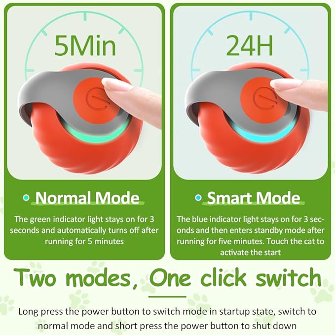 Interactive Cat Toys for Indoor Cats, Smart Interactive Cat Toy Ball with Tail Fast Rolling on Carpet Automatic Kitten Toys for Bored Indoor Adult Cats Two Speed Adjustment (Blue)