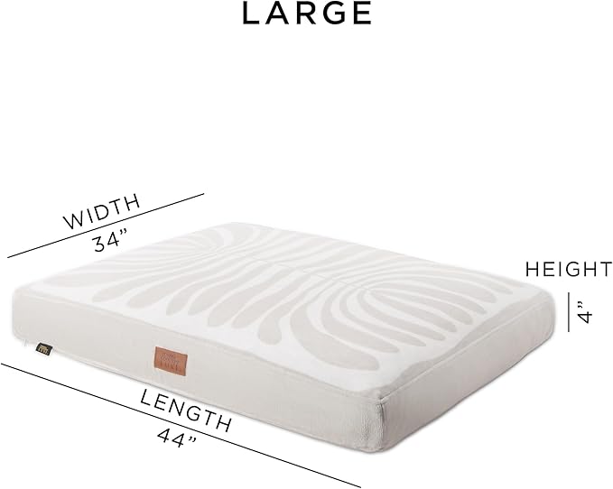 TOWN & COUNTRY LUXE CuddleTown Matisse Everwash® Pillow Pet Bed, Water Repellent Floor Pillow, Machine Washable Cover, Soft & Calming, Taupe, Large 44"x34"x4"