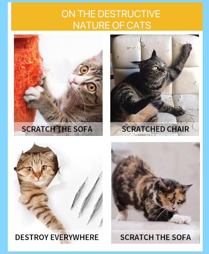 Cat Scratch Furniture Protector: Cat Anti Scratch Tape - Door Protector from Dog Scratching - Clear Training Self Adhesive Tape for Carpet, Sofa, Couch, Door(Transparent, 11.8" x 9.8FT)