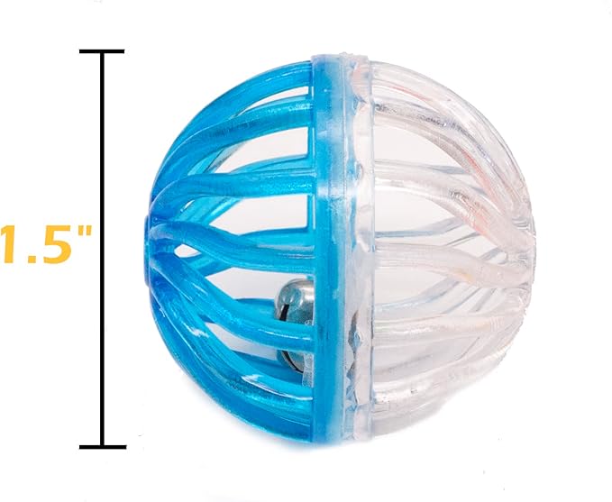 Fashion's Talk 12PCS Value Pack Plastic Ball Cat Toys Lattice Balls with Bell Jingle Kitten Toy,Gift Box 1.5" 6 Styles
