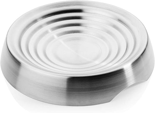CatGuru Cat Bowls, Whisker Friendly Cat Food Bowl for Indoor Cats, Reliefs Whisker Fatigue, Wide Pet Bowl, Non Slip Pet Feeding Bowls, Shallow Kitten Dish (Stainless Steel)