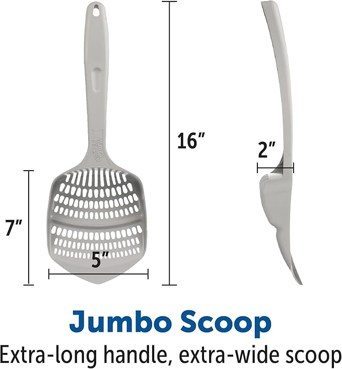 KittyGoHere Senior Cat Litter Box 2 Pack, Small Storybook Lavender Low Entrance Kitty Litter Box Sized for Cats Comfort, Perfect for Senior & Arthritic Cats, Made in USA - with Long-handle Jumbo Scoop