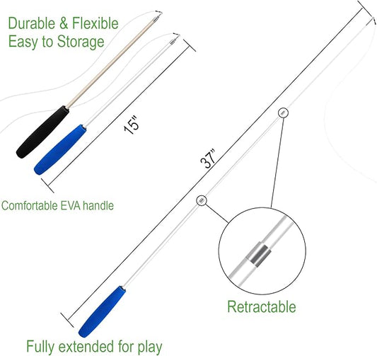 Cat Toys - No Chemical Dyeing Cat Feather Toys for Indoor Cats - Include Cat Wand and Natural Feather Refills