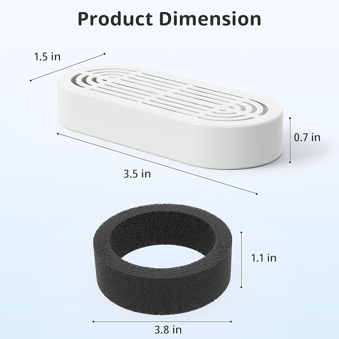 3 Packs Cat Water Fountain Filter for 3.2L/108oz Cat Drinking Fountain and 4L/134oz Stainless Steel Pet Water Fountain(3 Filters & 3 Pre-Filter Sponges)