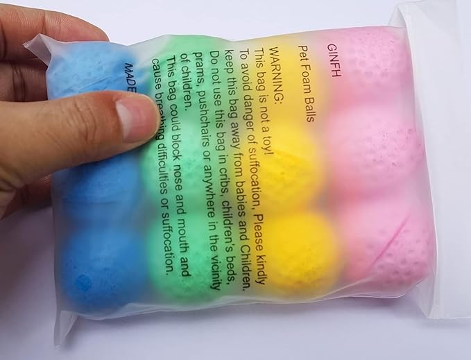 Cat Sponge Ball Toy - Soccer & Golf Foam Balls (48 Count)