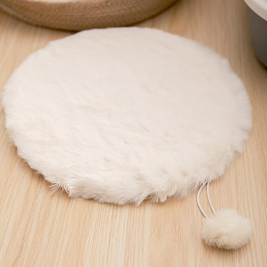 SHENGOCASE Round 20" Faux Rabbit Fur Cat Dog Bed Cushion Pad Mat, Cat Tree Tower Replacement Cushion Pad, for Window Perch Carrier House Cage Crate Kennel Furniture
