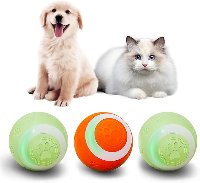SEALON Electric Interactive Dog & Cat Toy Ball(3 Pack) Indoor Cat Play Ball, Suitable for Cats Over 6 Months for Exercise, Weight Loss, and Fun