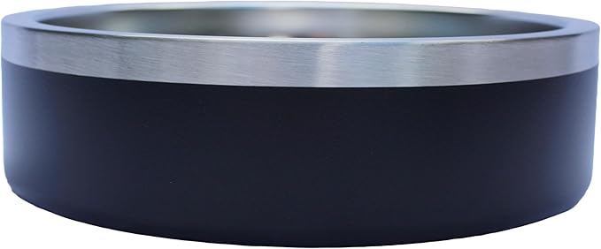 Custom Dog Bowl with Large Name - 304 Stainless Steel, Personalized Engraved, Nonslip, Custom Cat Bowl, Feeder, Pet Supplies, Food (Black, Small - 18oz)