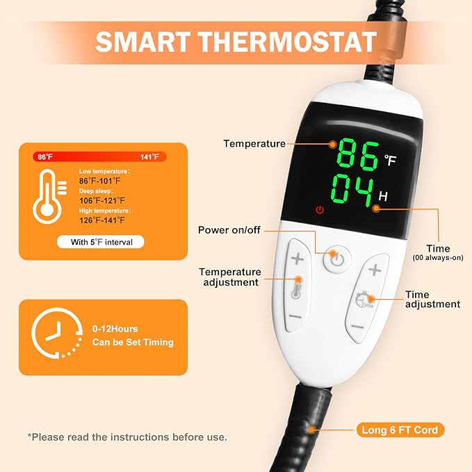 CLAYCLAY Heated Cat Bed for Indoor Cats - 20" Cozy Washable With Timer & Temperature Adjustable, Non-Slip Bottom, Removable, Pet Heating Pad With Waterproof
