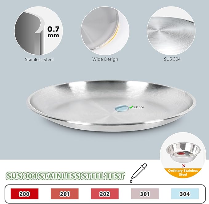 2-Pack Stainless Steel Cat Food Bowls – Shallow Whisker-Friendly Non-Slip Silicone Base,Easy to Clean Indoor Feeding Dishes(6.7")