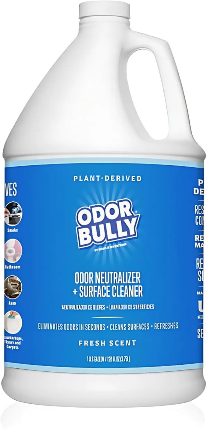 Whip-It Odor Bully Instant Odor Neutralizer - Powerful Plant-Based Formula | Eliminate Stubborn Odors from Home and Car | Fresh Laundry Scent | Dual Purpose Odor Control/Cleaner - 128 oz