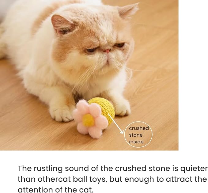 Cat Toy Sisal Ball Hanging Cat Toy Handmade Cat Rope Ball Chew Eco-Friendly Toy Pets Interactive Toy Cat Toys for Indoor Cats (Assorted Colored, 6pcs)