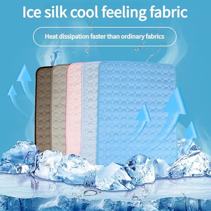 Kittra Cooling Mat for Cats Dogs, 3 Layer System Instant Cool Non Slip Kittra Pad, Washable Cooling Bed for Cats, Protect Your Cat from Silent Heat Danger (Light Blue,XL: 40" x 30")