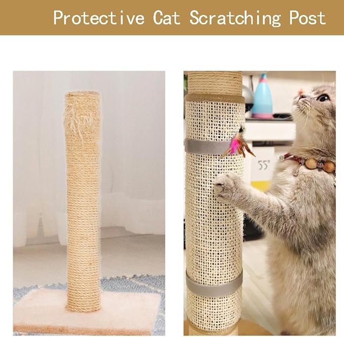 2PCS Cat Nail File Scratcher with 80-Grit Aluminum Oxide - Wrap-Around Design for Nail Trimming & Scratching Post Repair | Cat Scratchers That File Nails (Post Style)
