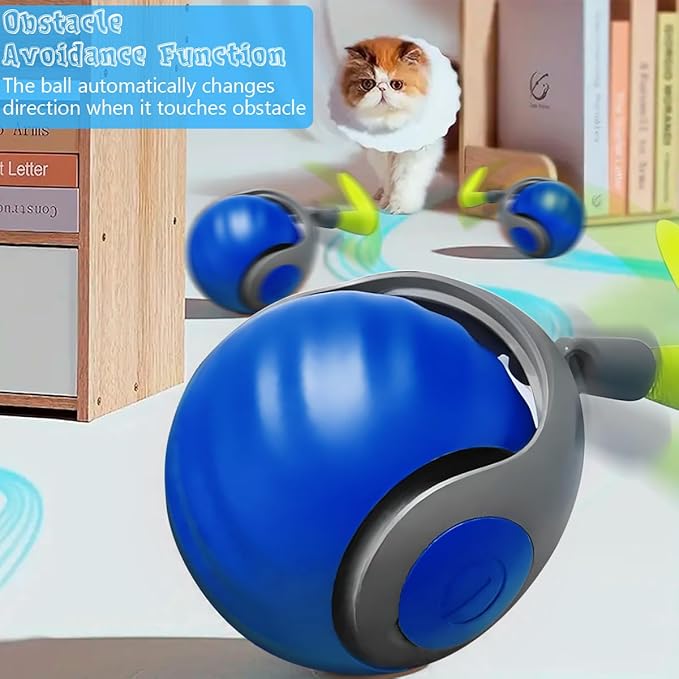 Smart Interactive Cats Toy Balls,Automatic Moving Balls for Cat Dog Touch Motion Rolling Toy Ball,Self Rolling Smart Ball Toy Interactive Cat Toys with Tail