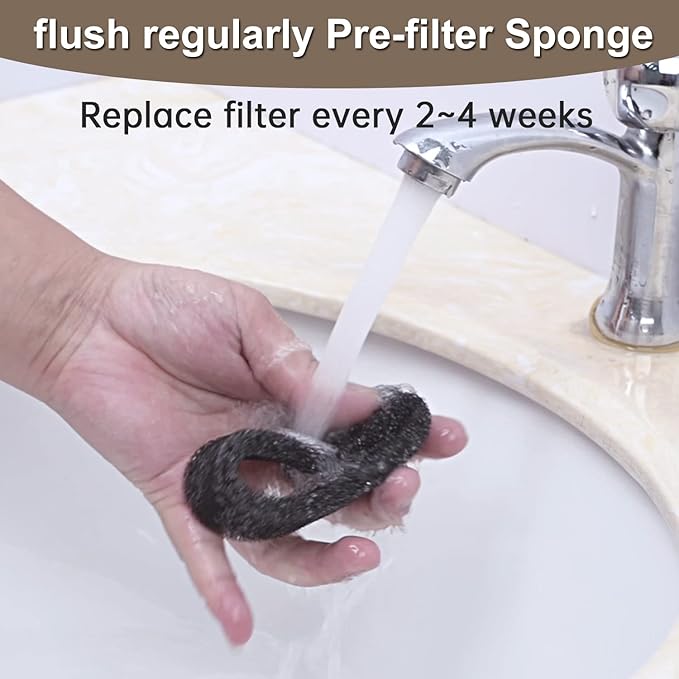 Cat Water Fountain Filter, Multiple Filtration Pet Water Fountain Replacement Filter,4 or 8 Packs of Cotton Activated Carbon Cat Fountain Filter(Sponge 4 Pack)