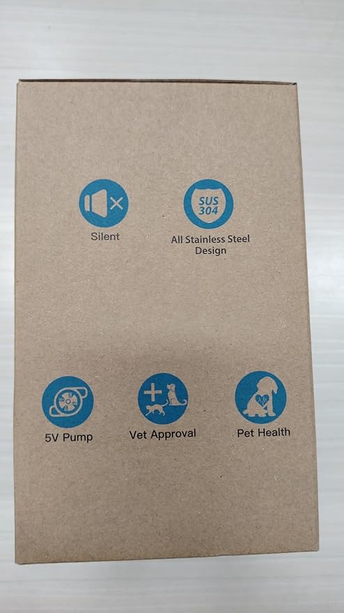 Cat Water Fountain: Stainless Steel Pet Water Fountains Indoor Metal Automatic Cat/Dog Waterer Bowls Faucet Bottle Watering Pets 24/7 Running Water Dispenser for Drinking