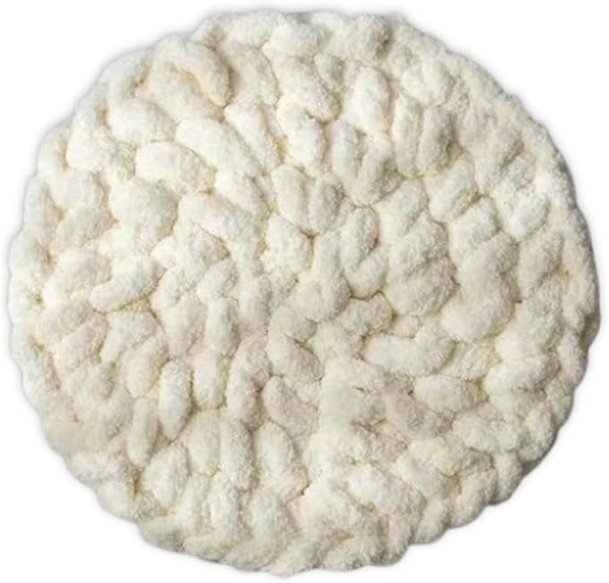 Cat Knitted Bed Mat, Extra-Soft Washable Warm Round Pads Cushions for Indoor Kittens, Cat Trees Towers, Perfect for Kneading and Sleeping (White,Small)