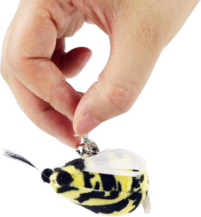 TTcat Cat Feather Toy Replacement Wand Refills, 10 Pcs Simulation Insects Bird Feathers