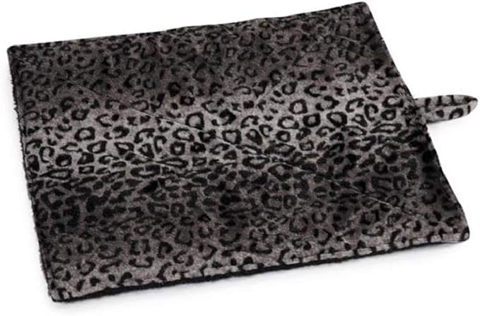 Prairie Horse Supply Quality Thermal Cat Mat and Free Cat Toy (Grey Leopard) (2 Mats) Cozy Self Heating Warming Kitty Kitten Puppy Small Dog Bed, Reversible Washable Pad, No Electricity